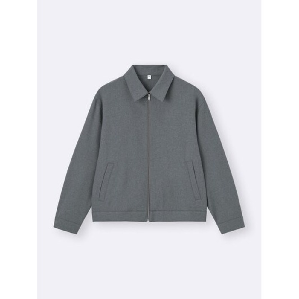 GU Gray Zip Up Jacket / Minimalist Relaxed Streetwear Utility Layer / Size S